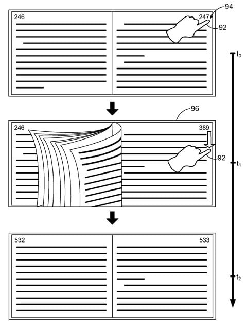 Microsoft 'Virtual Page Turn' patent-application illustration