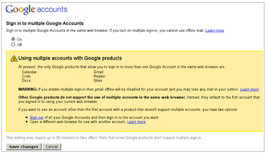 Google multiple accounts tool