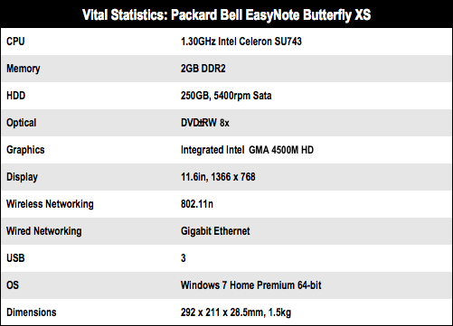 Packard Bell Easynote Butterfly XS