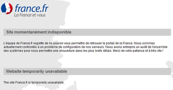 Official French website still down this morning