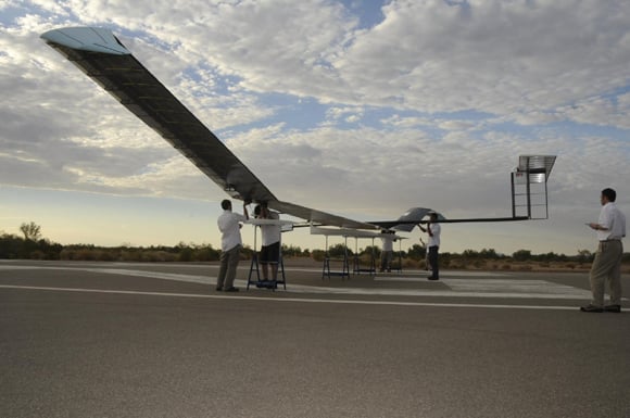 The Zephyr solar-powered UAV before trials in Arizona. Credit: Qinetiq