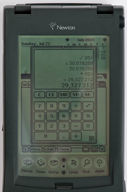 Newton MessagePad 120 - calculator screenshot