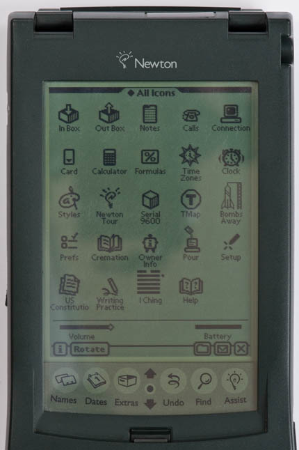 Newton MessagePad 120 - application icons screenshot
