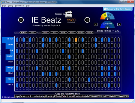 Beatz in IE9 preview
