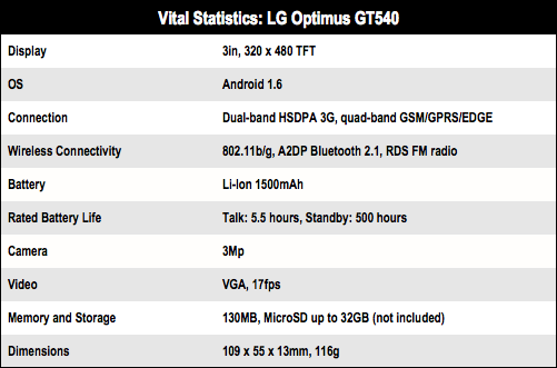  LG Optimus GT540