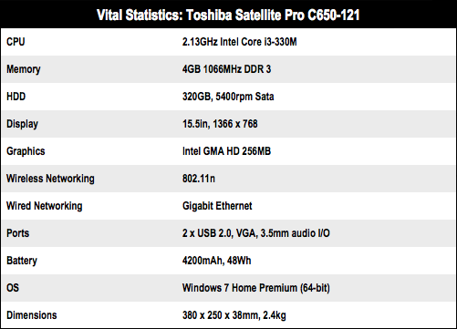 Toshiba Satellite Pro C650