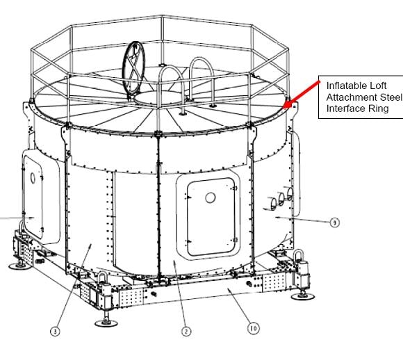Prototype hardshell habitat module for extraterrestrial bases. Credit: NASA