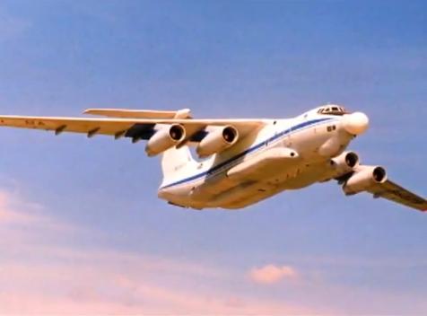 The Beriev A-60 laser aircraft in flight