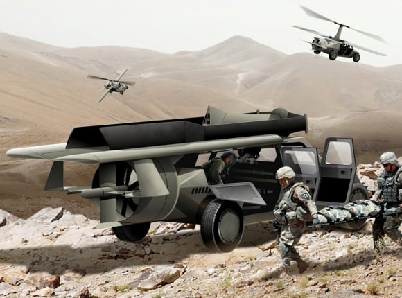 SR/C concept for the DARPA Transformer TX programme, in ground mode. Credit: AAI Corp