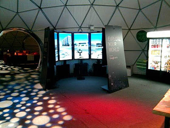 Google's Liquid Galaxy installed at the TED conference