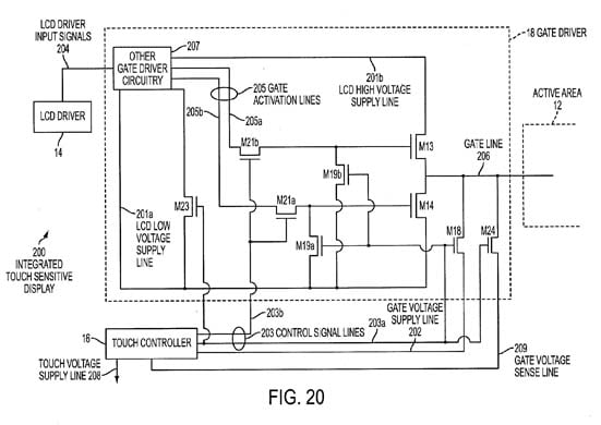 Apple display gate driver patent illustration