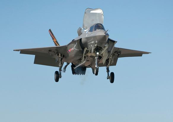 The F-35B in the hover. Credit: Lockheed