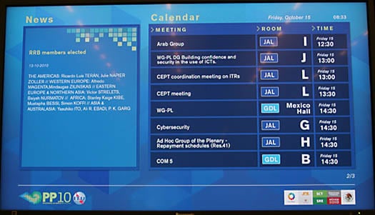 ITU schedule board