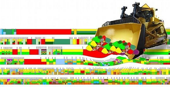 Conceptual illustration explaining how the radiofrequency spectrum is being "re-farmed" by telecoms