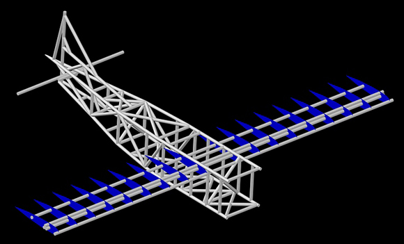 The Vulture 1 CAD, with the fuselage and wings