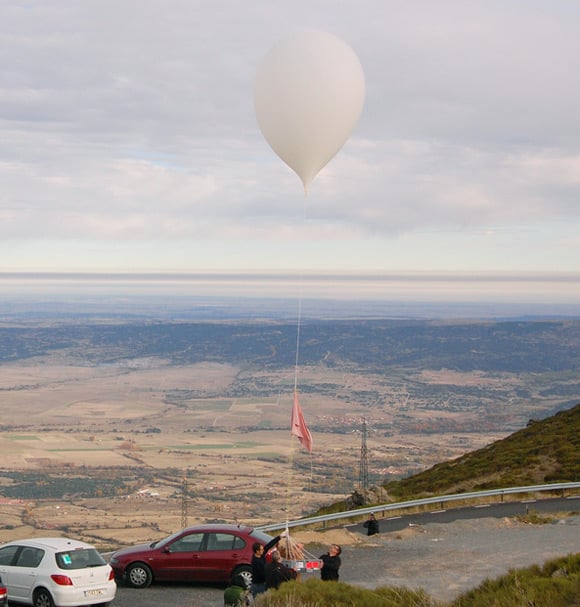 The balloon at the point of release
