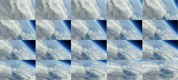 Montage of video frames showing the edge of space