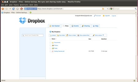 Dropbox web front end