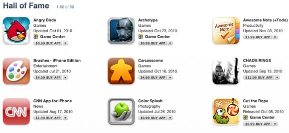 iTunes App Store Hall of Fame