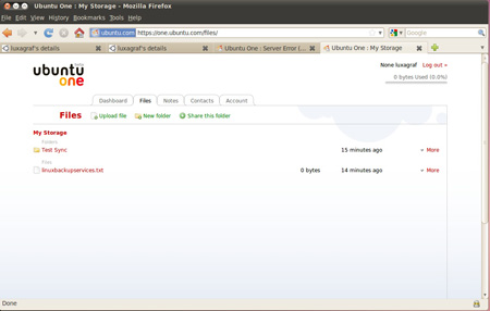 Ubuntu One web interface