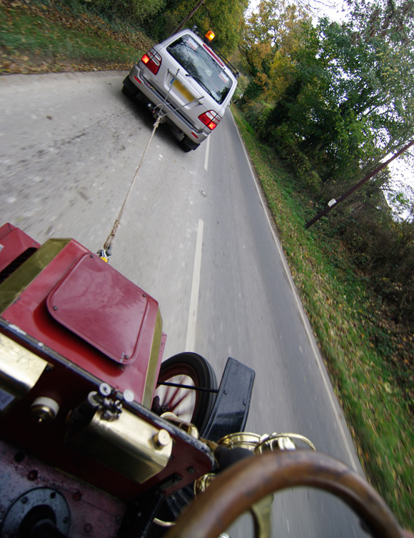 Getting a tow from a Toyota Land Cruiser