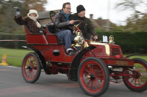 A shot of us gunning it in the Crestmobile