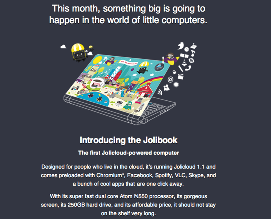 Jolicloud Jolibook ad