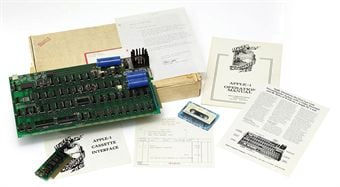 Apple1 -motherboard, number 82, printed label - pic credit Christies