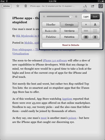 instapaper pro ipad