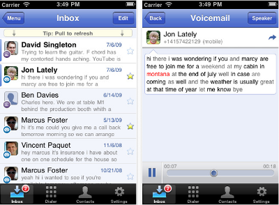 Google Voice Screen Shot