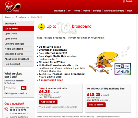 Virgin Media 10Mb