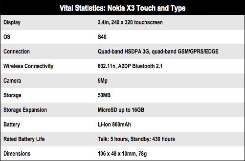 Nokia X3 Touch and Type