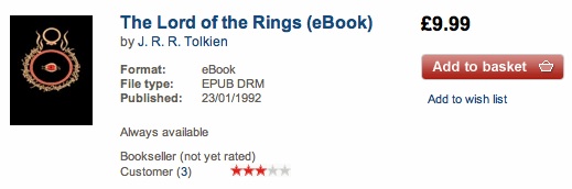 Tolkien at Waterstones