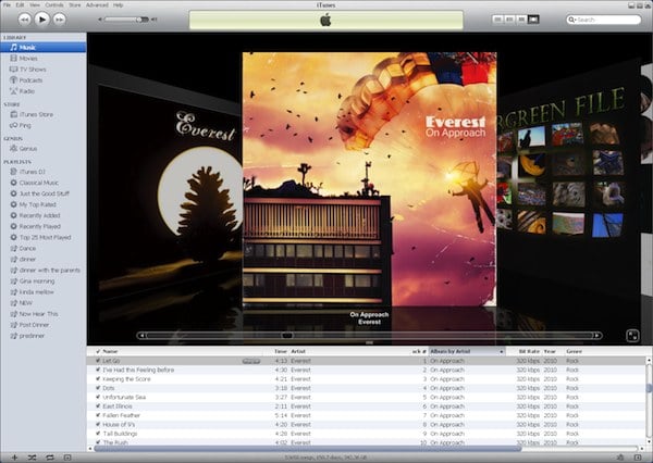Screen capture of iTunes on Win XP