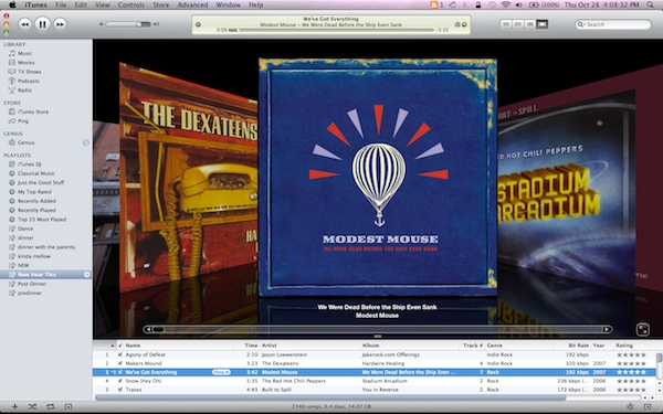 Screen capture of iTunes on Mac