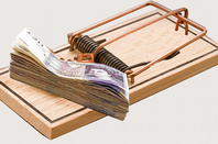 money trap conceptual illustration