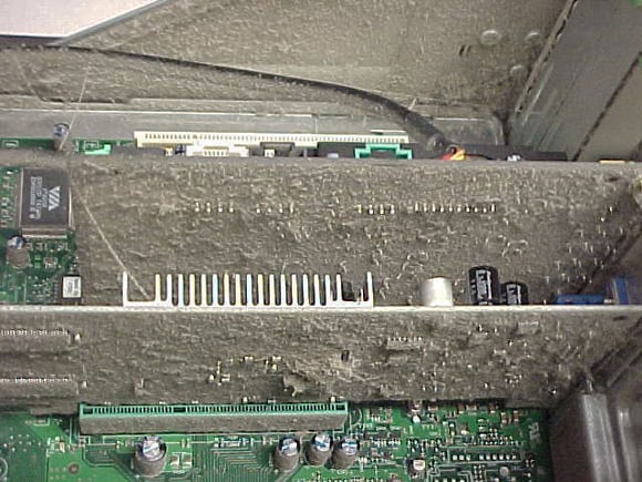 Compaq interior coated in strange dust