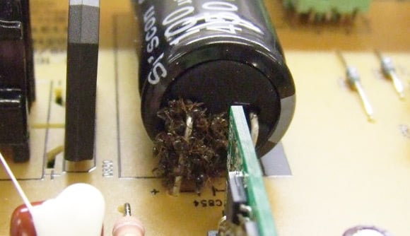 Another close-up of ants inside monitor