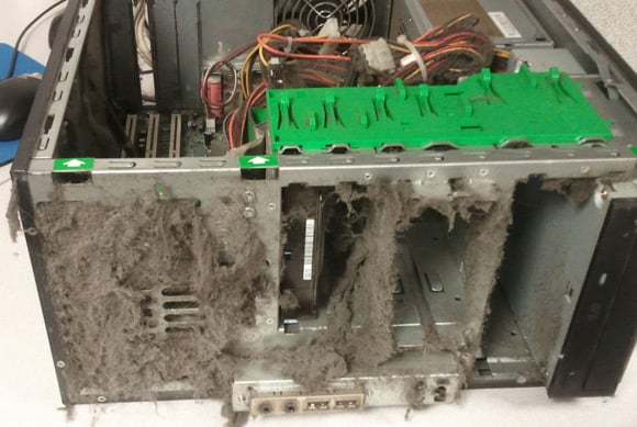 Another PC case exterior caked in dust