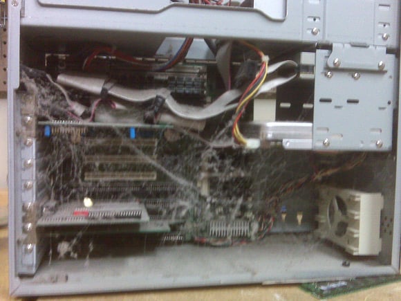 PC packed with cobwebs