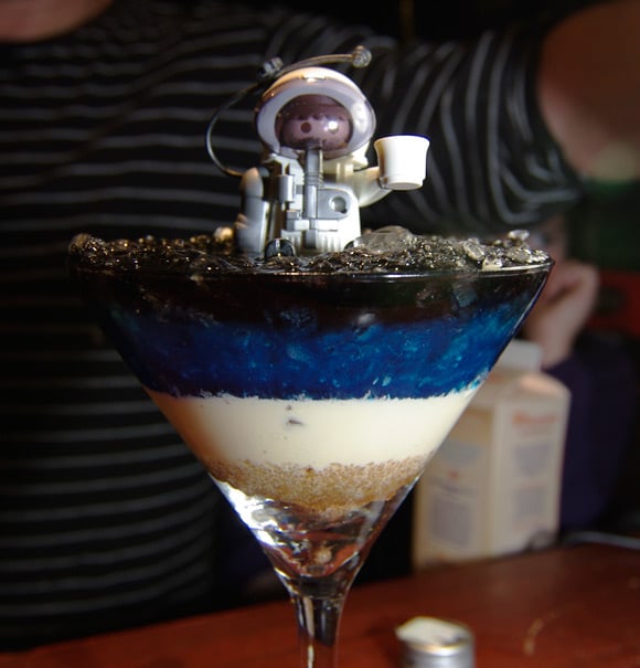 Our heroic Playmonaut atop the PARIS cocktail