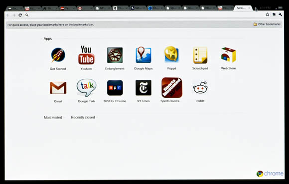 Google Chrome OS–equipped Cr-48: apps