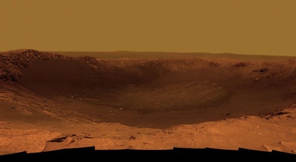 The Santa Maria crater on Mars, imaged by rover Opportunity. Credit: NASA/JPL-Caltech/Cornell/ASU