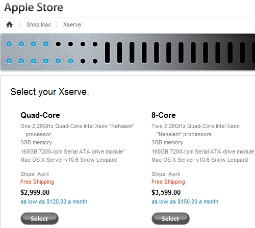 Apple Xserve shipping notice