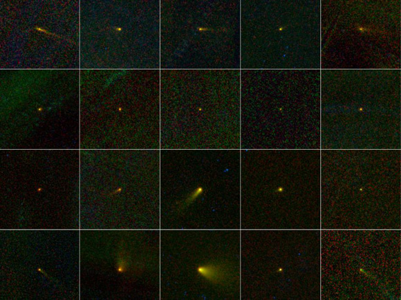 Montage of comets discovered by NEOWISE. Pic: NASA