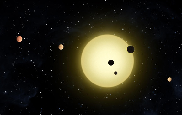 Artist's representation of the Kepler-11 system. Pic: NASA