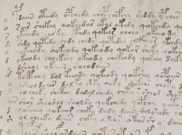 Text from the 'Voynich manuscript'