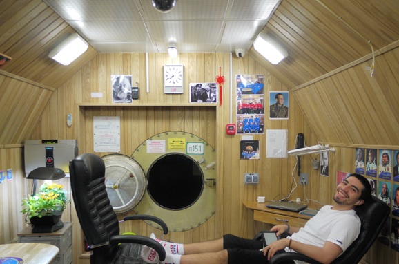 Diego Urbina relaxing in the Mars500 facility. Credit: ESA