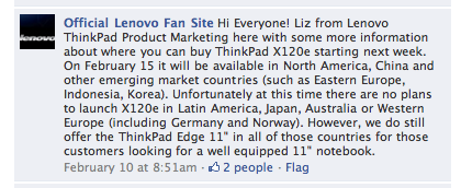 Lenovo on Facebook