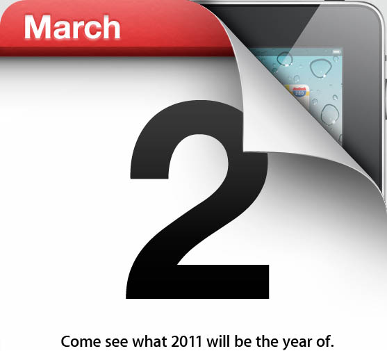 Apple's invitation to the iPad 2 roll-out on March 2, 2011